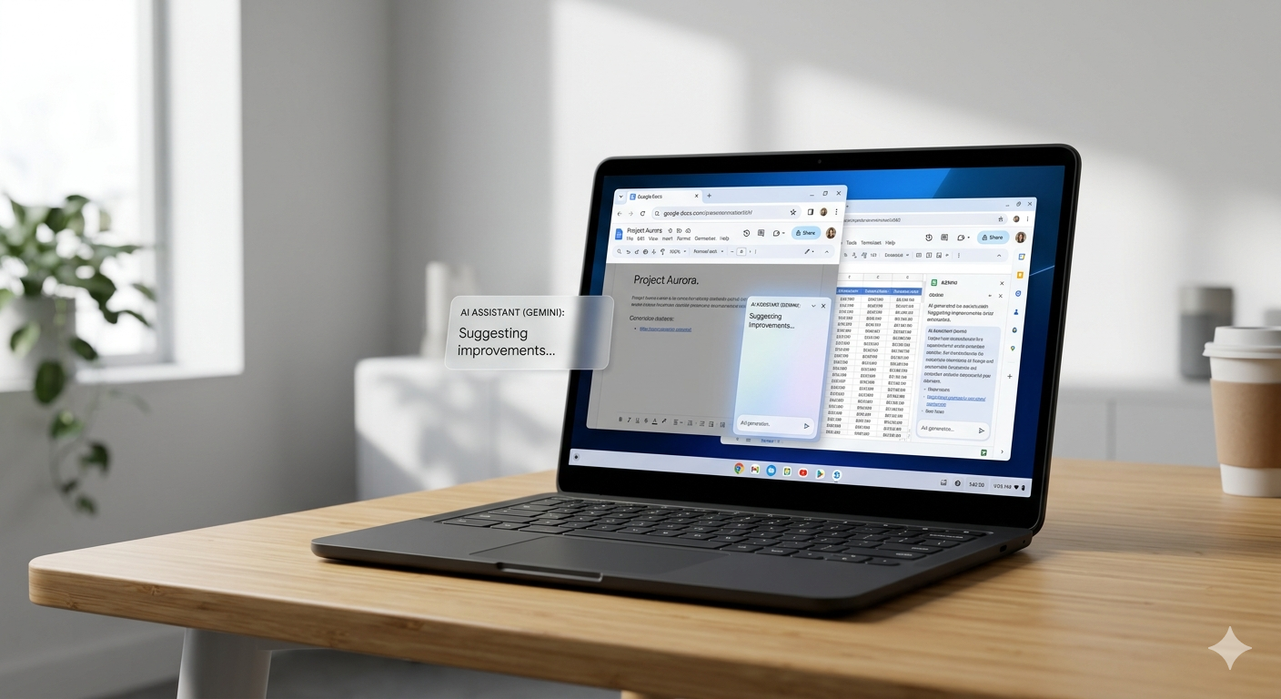 Image of Laptop displaying Gemini AI